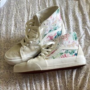 Vans Women's Floral High-Top Sneakers - Cream